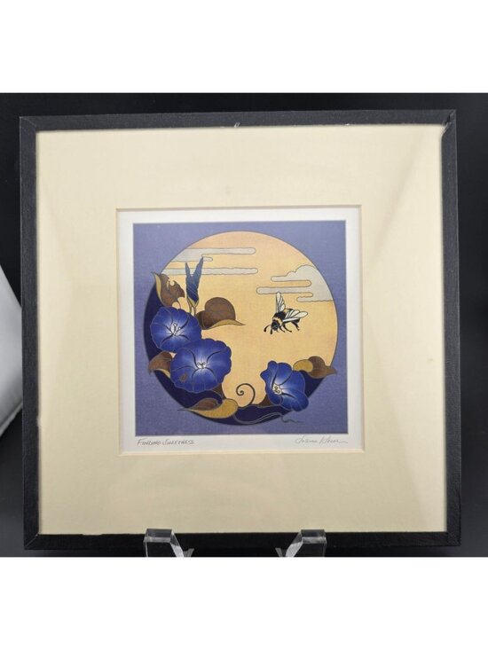 Sybil Shane Other - Finding Sweetness Sybil Shane Studios Signed 9"x9" Bee Flower